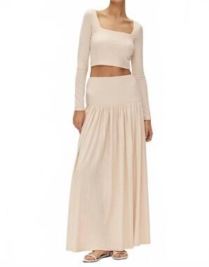 NEW ELODIE cleo knit crop top in ecru